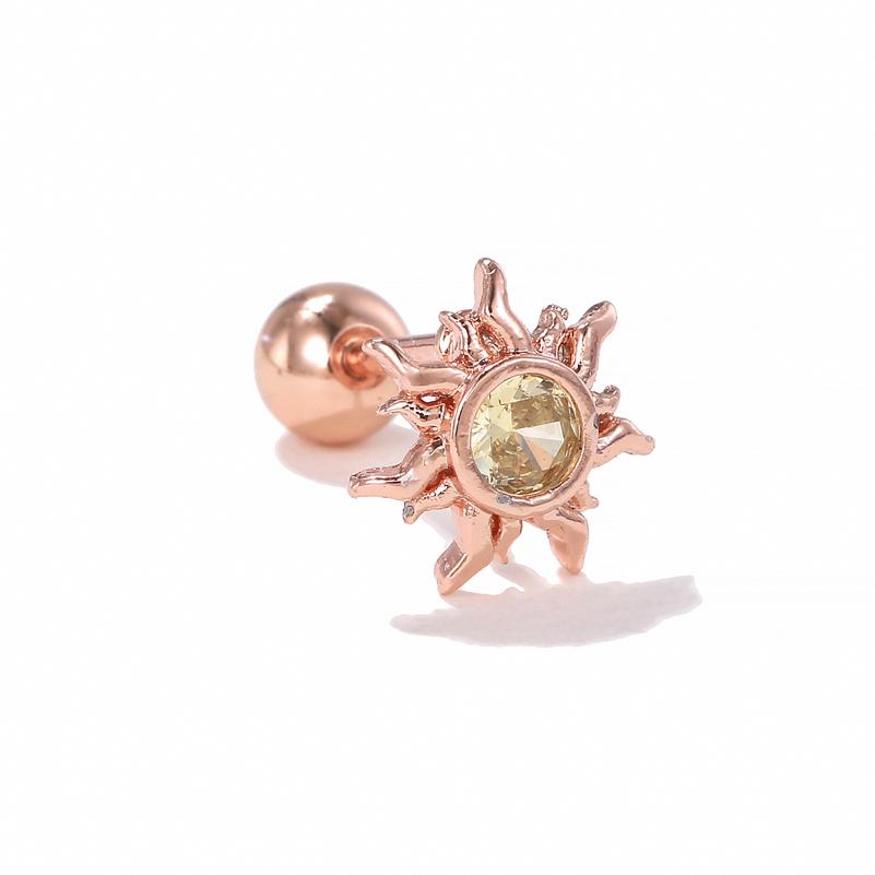 One Piece Zirconia Flowers Princess Geometry Piercing Screw Stud Earrings for Women Girls Fashion Jewelry In Summer