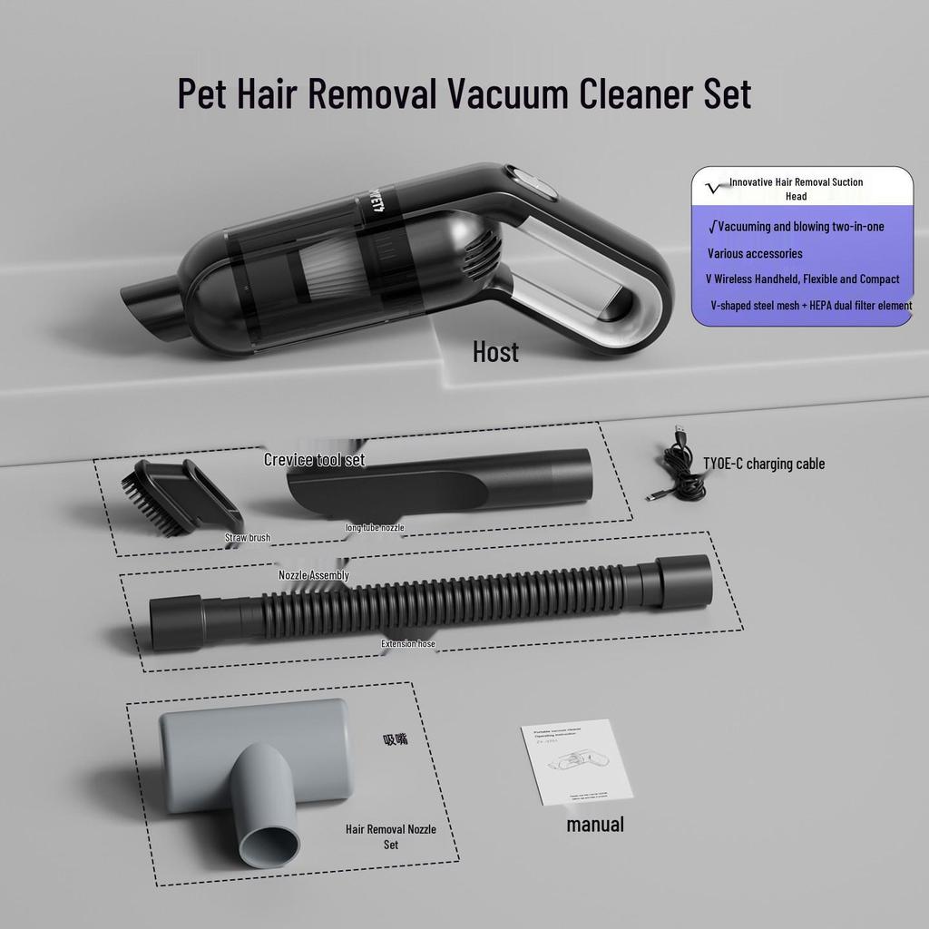 Portable Electric Pet Hair Vacuum Cleaner for Cats and Dogs