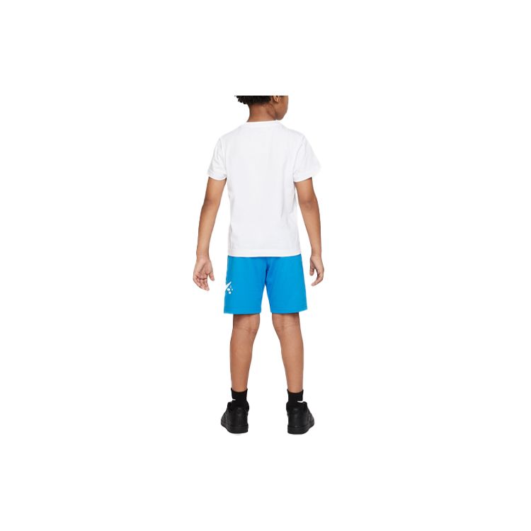 Nike Sportswear Coral Reef Cartoon Pattern Logo Print Crew Neck Short Sleeve T-Shirt And Straight Leg Shorts Kids Sets FQ0552-406