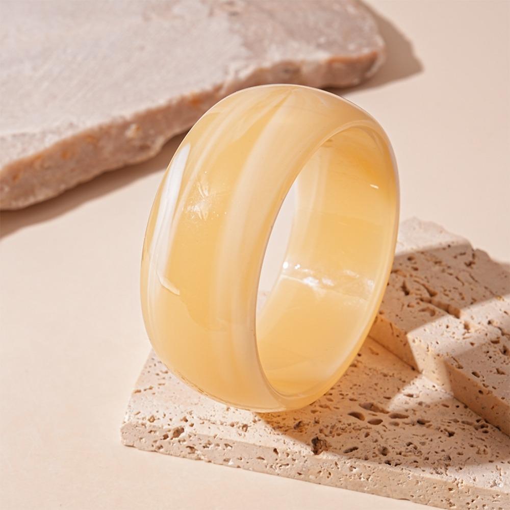 Strip Round Wide Bracelet Smudging Retro  Hand Ring Temperament Acrylic Bangle  Girls