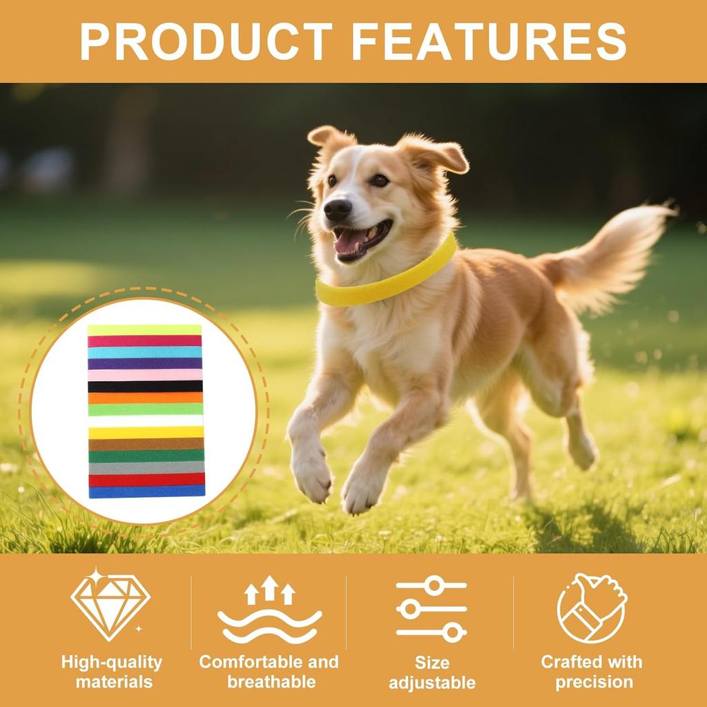 30 Pcs Whelping Collars for Puppies, Adjustable ID Bands with Soft Velcro, Newborn Puppy Collars Set for Litter and Small Pets, Reble Essentials for