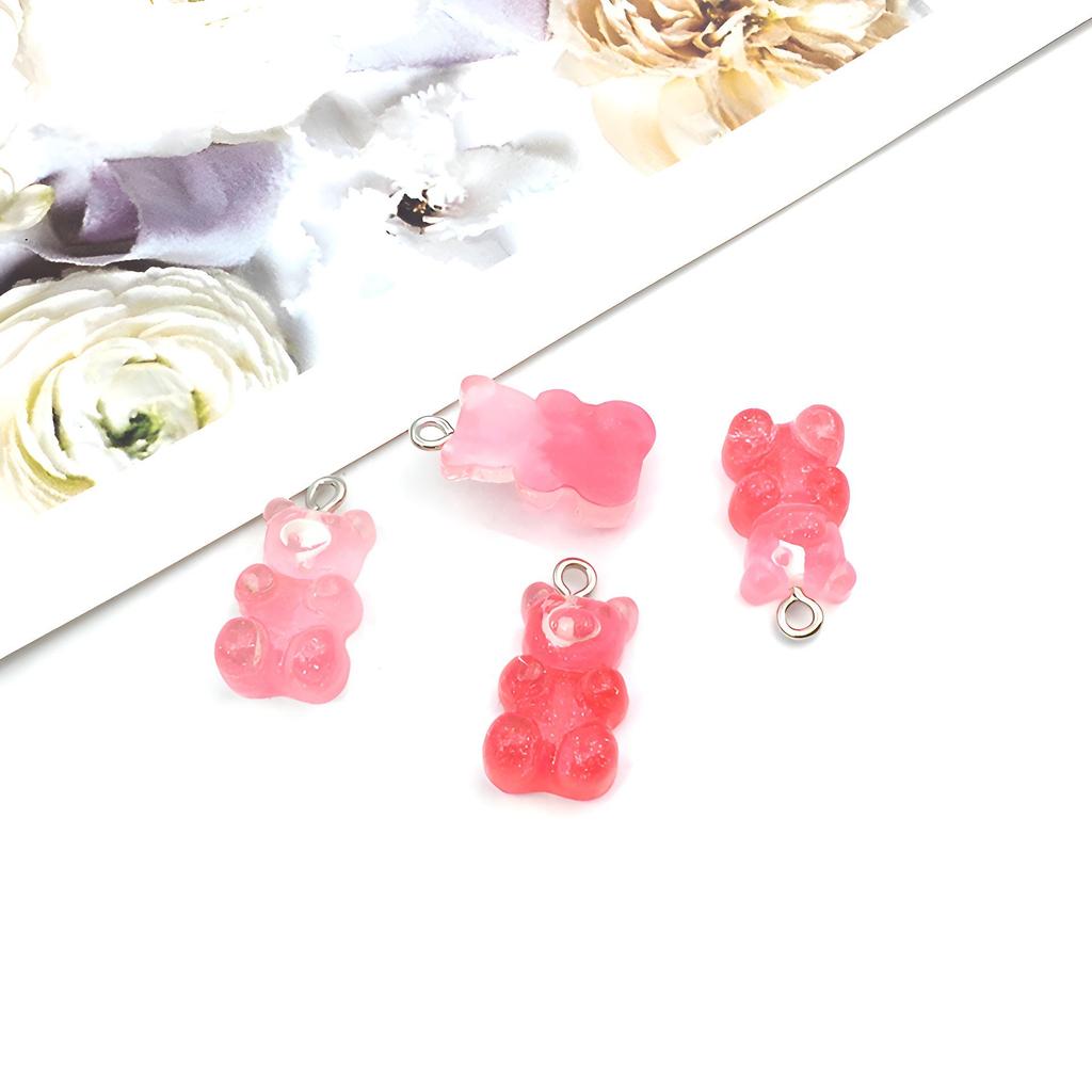 Bear Candy Resin Lollipop Pendant: Mix 32 DIY Jewelry & Toy Accessories Lucky Bag for Kids