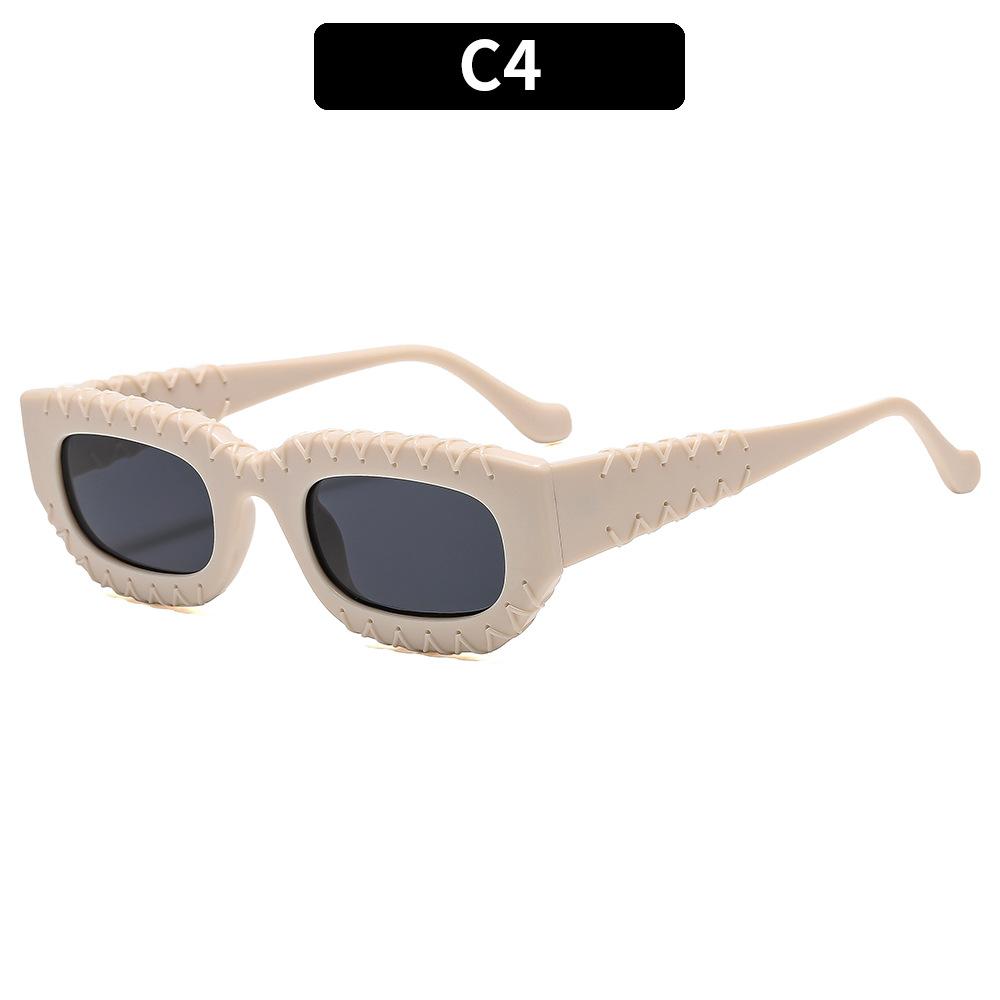 Women's sunglasses, men's and women's fashion square braided sunglasses