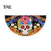 Durable Polyester Bunting Day of The Dead Skull Banner, Marigold Print Fiesta Decorative Wall Hanging Flag, Colorful Sugar Outdoor Yard Party