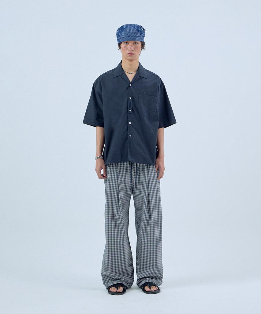 NOISE Pajama Layered Elastic Pants - Navy Check