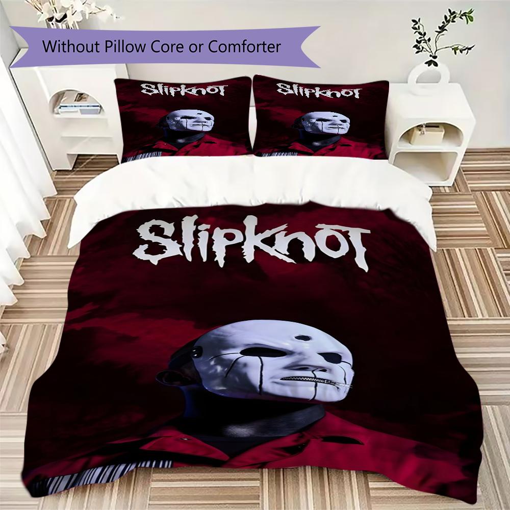 Slipknot Pattern Bedding,Quilt Set Quilt Cover Pillowcase Home Birthday Gift(1 * Duvet Cover + 2 * Pillowcase, Without Core)_lx