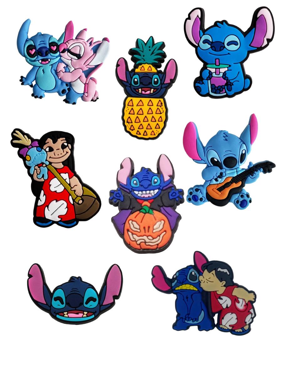 

Джибітси Стіч 3D Ліло і стіч Lilo & Stitch 8 шт аксесуари для взуття крокс прикраса різнокольоровий