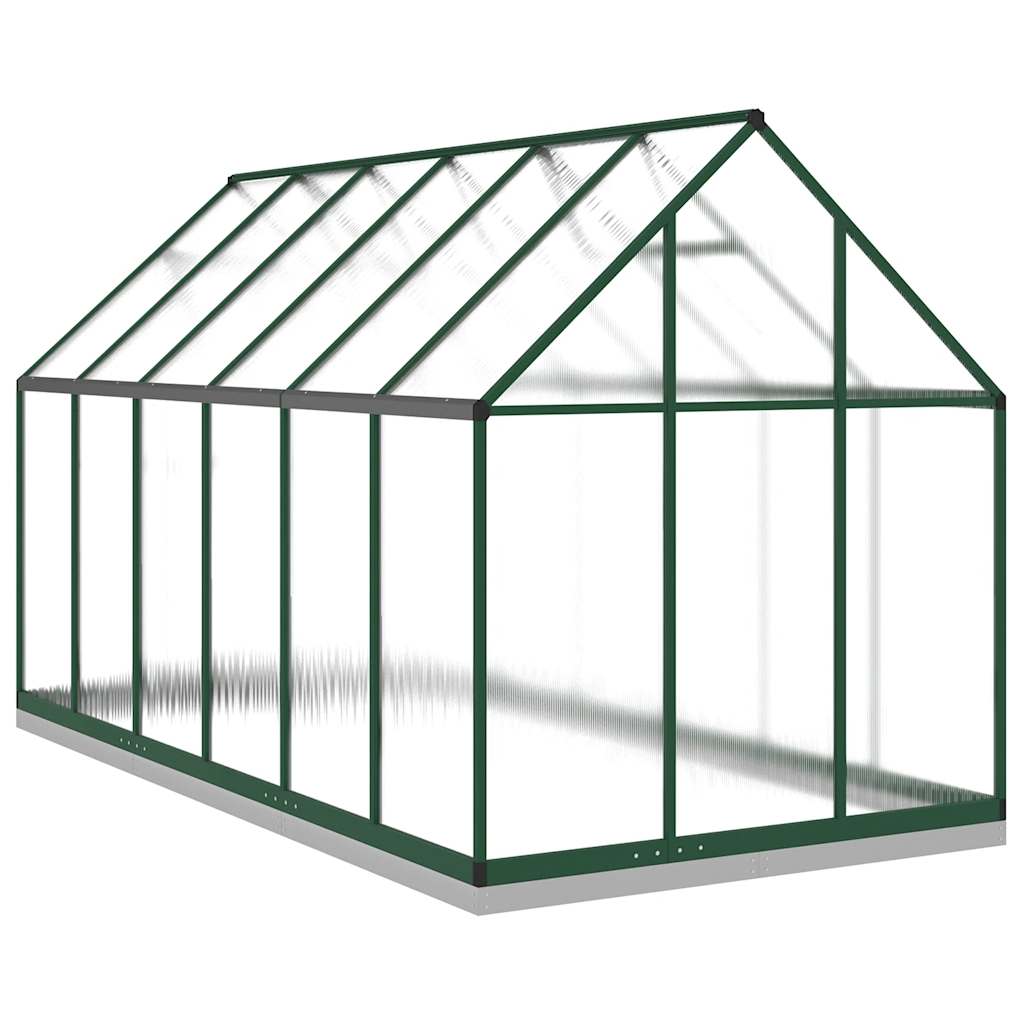 Vidaxl Greenhouse With Base Frame, Green, 334X169X202 Cm, Aluminium