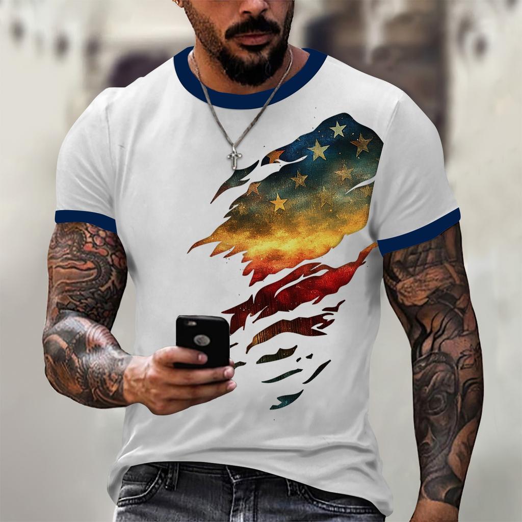 Modisches Herren-T-Shirt, lässige Straßenkleidung mit kurzen Ärmeln