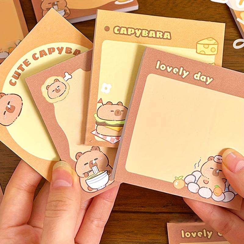 Kapibala Sticky Notes Cartoon Not Pasted Sticky Notes Paper Glue-free Elementary School Creative Notepad Memo Pad Stationery