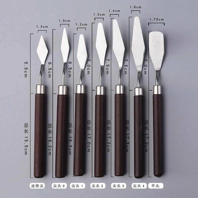 Set di 7 Coltelli per Pittura ad Olio e Acrilico, Spatola in Acciaio Inossidabile, Coltello per Mescolare i Colori, Strumento Raschietto per Mescolare l'Arte