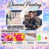 Max Verstappen 5D DIY Diamond Painting Custom Name Text, Full Drill Rhinestone Mosaic Art Home Gift