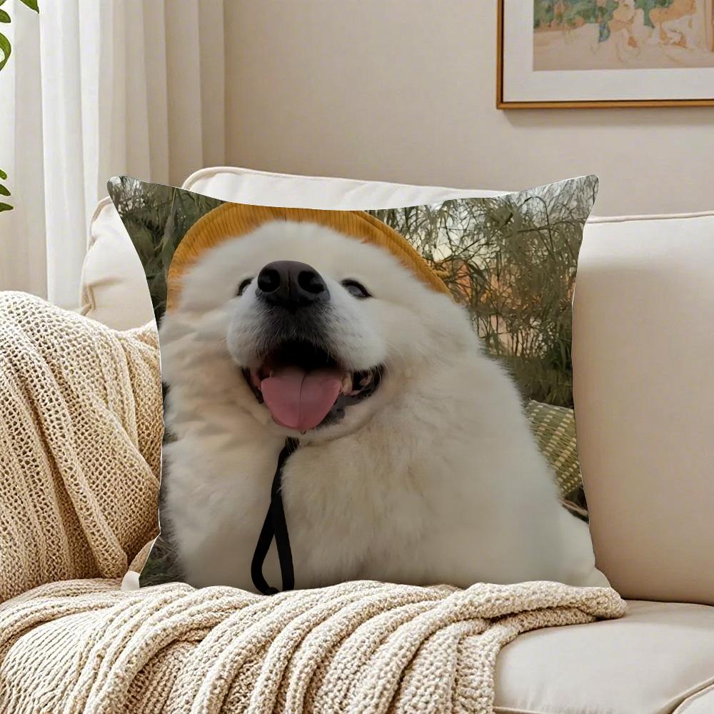 Happy Cute Puppy Smiling Sunshine Cushion Cover Pillowcase Antidustmite living Room Sofa Decor Cushion Room