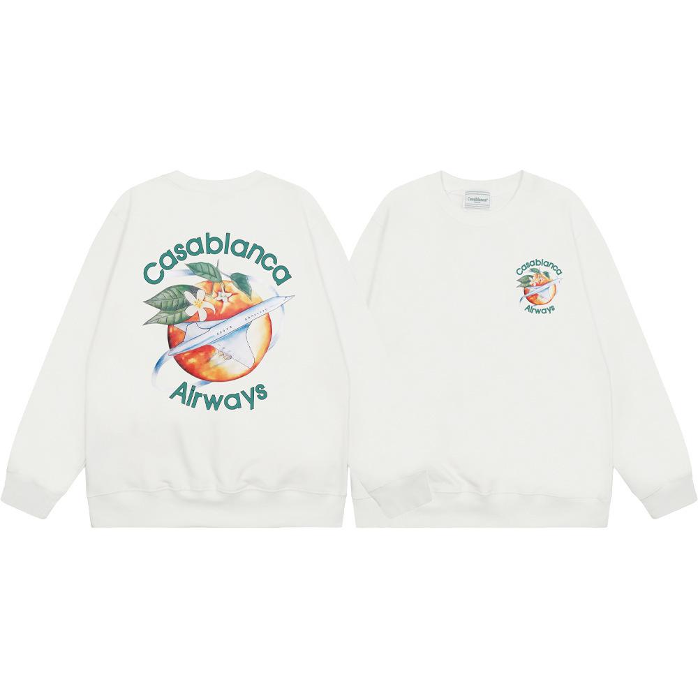 Grenzüberschreitende trendige Marke Casablanca Casablanca Buchstabe gemaltes Print 380g Herren- und Damen- Rundhals-Pullover