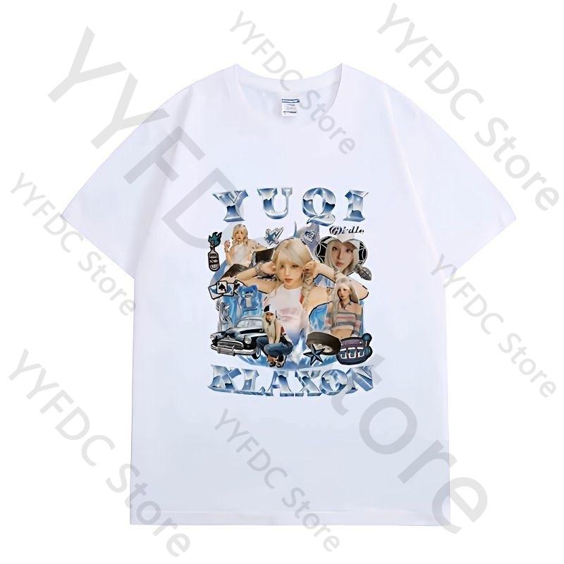 GIDLE T Shirt Fashion Retro Y2k MIYEON YUQI MINNIE SOYEON SHUHUA Print Tshirt Women Unisex Kpop Summer Cotton Short Sleeve Tee Top