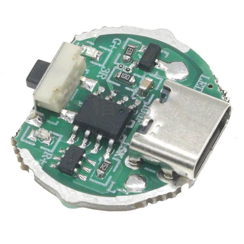 Two Mode Flashlight Driver Board For 10W LEDs Featuring USB Charging Circuit And Manual Switches Design