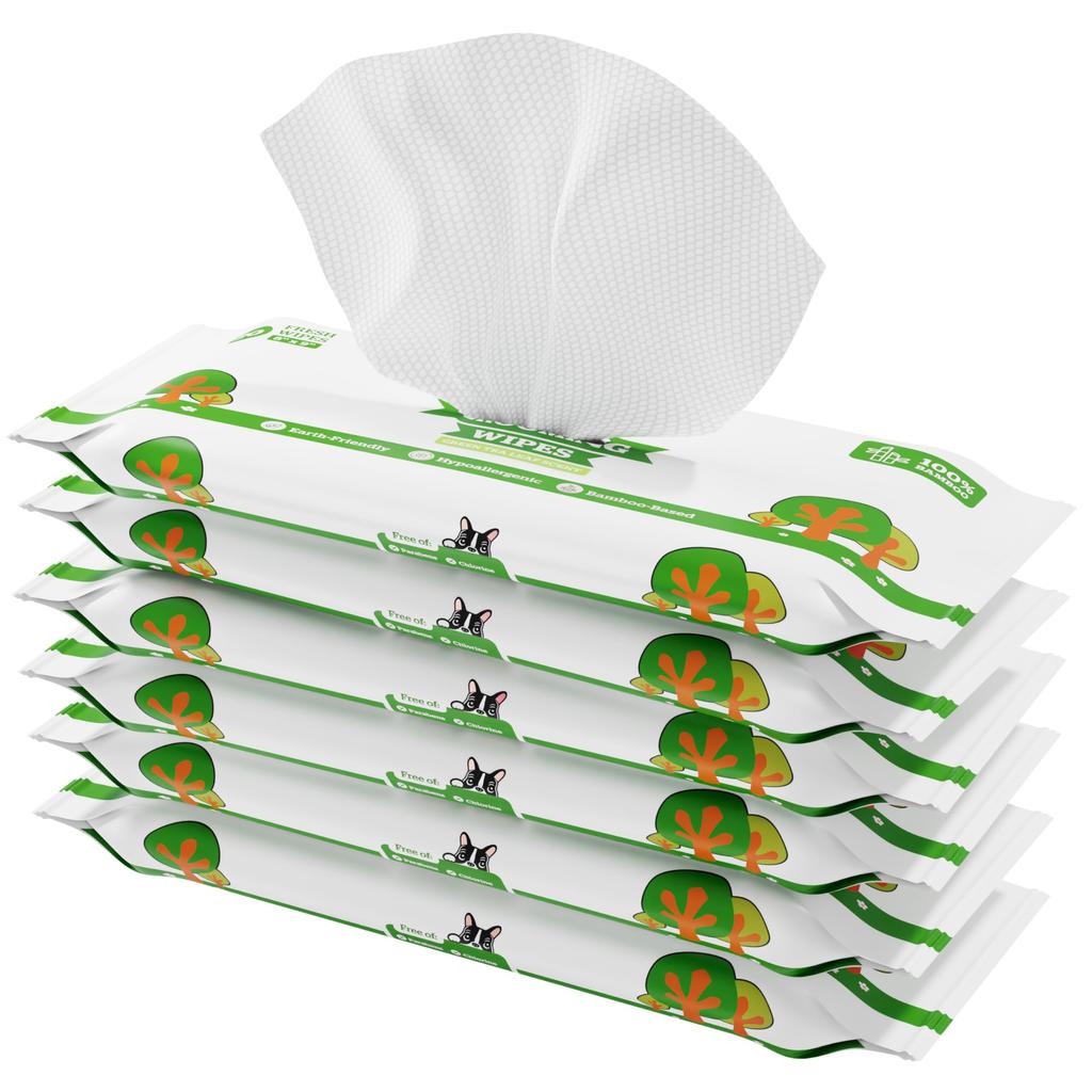 POGI Dog Wet Green Tea Bamboo Gentle on Travel 120 Sheets Sheets x 6 Wipes, Scent, Derived, Skin, Pack, (20 Packs)