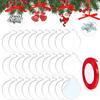 30 Pcs Pendants Acrylic Accessories Christmas Tree Clear Decor Dia 7.5cm Ornaments Replacement Round Spare Parts