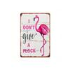 Pink Flamingo Metal Wall Art Retro Farmhouse Decor I Don't Give a Flock Sign