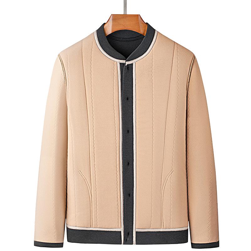 Winter Plus Velvet Grandpa Style Cotton Jacket for Seniors