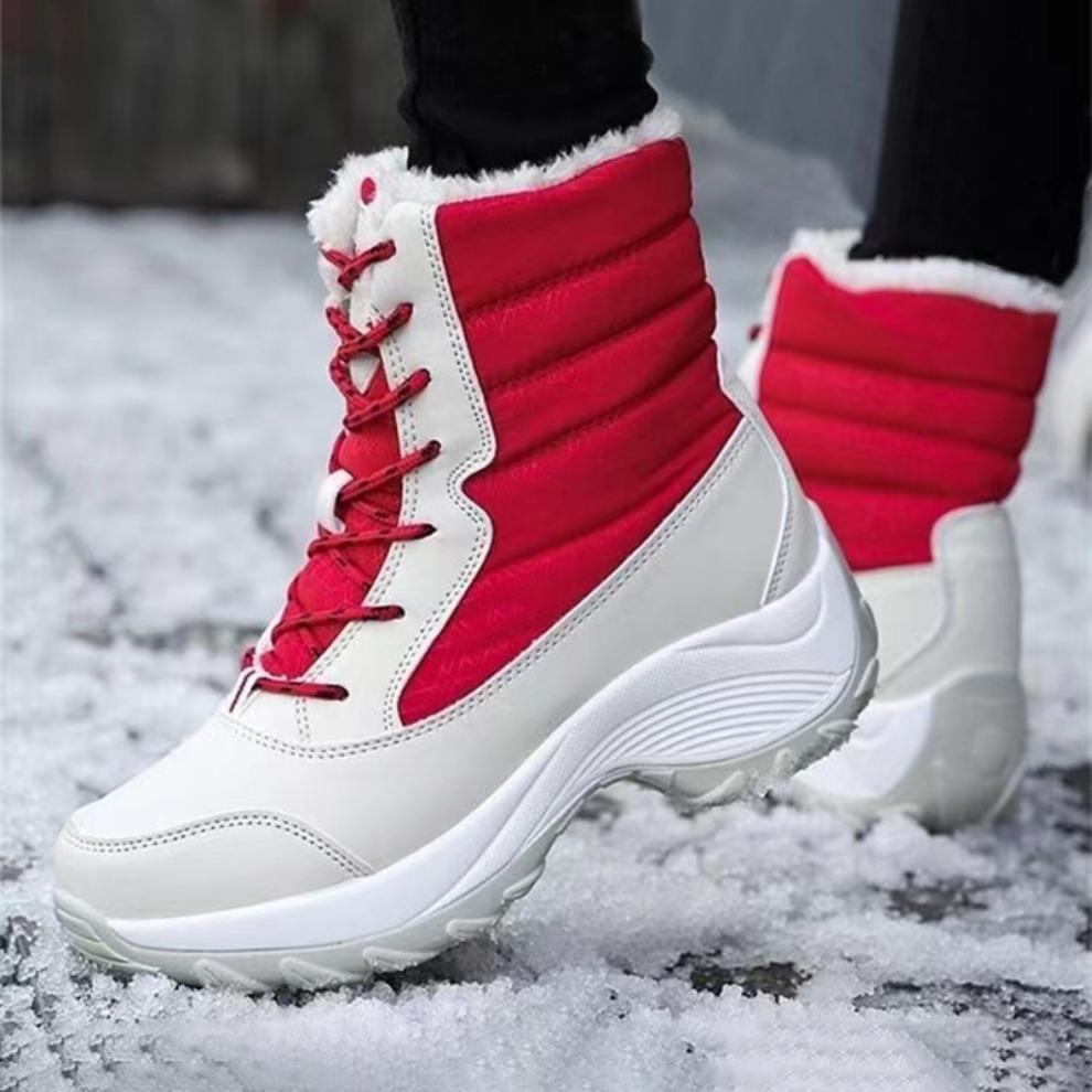 Women Boots Waterproof Heels Boots For Winter New Tren Platform Ankle Boots Keep Warm Snow Shoes Plush Outdoor Short Boots