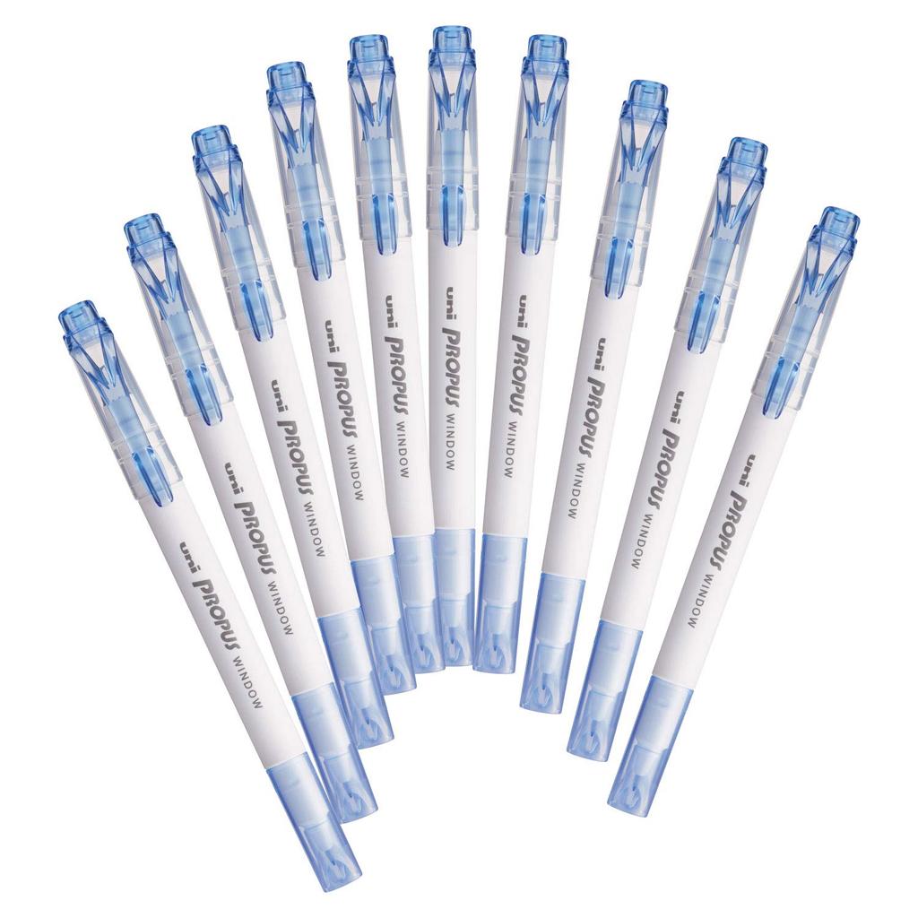 Mitsubishi Pencil Color Marker Window Smoke Pro-Pass Blue, 10-Piece Box, PUS103TS.33