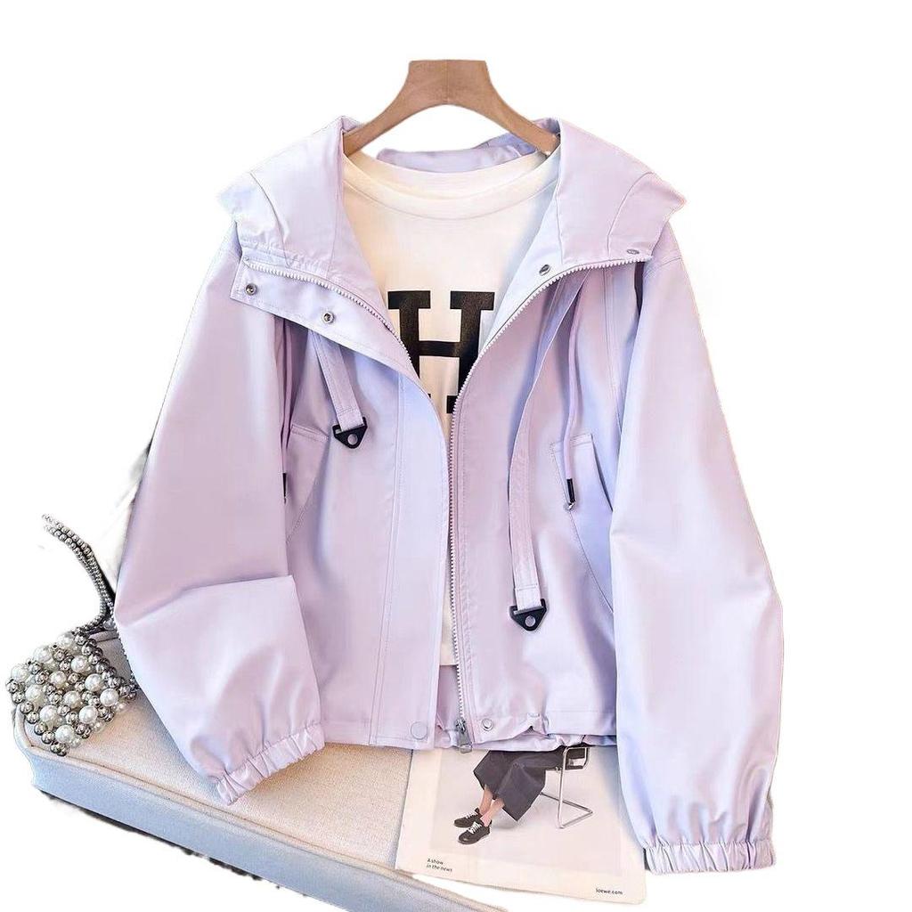 Women's Petite Purple Windbreaker Jacket 2025 - Popular Casual Spring & Autumn Style
