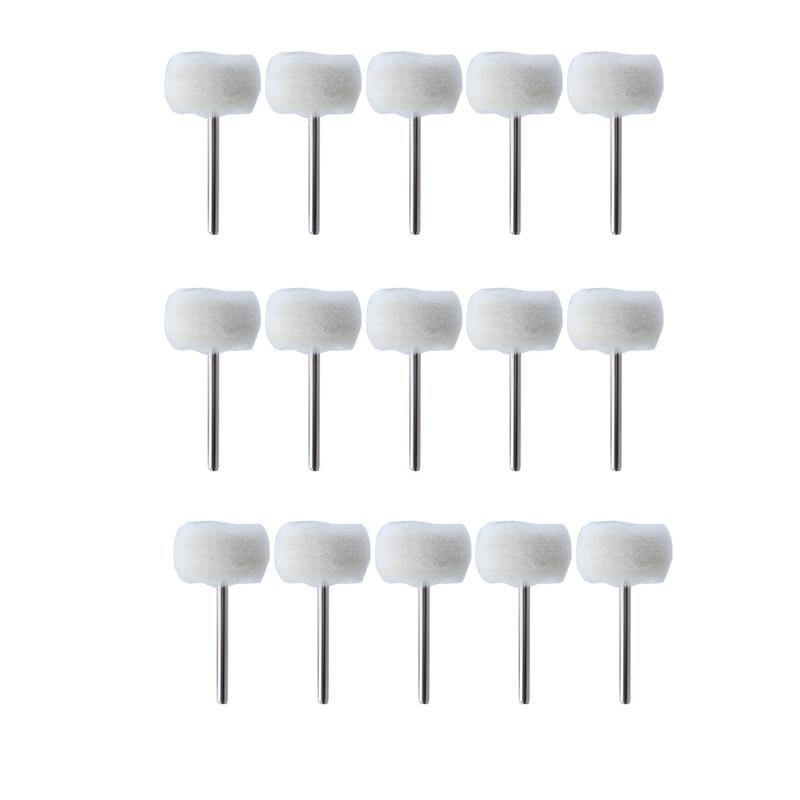 20Pcs Fine Shank Wool Polishing Head for Drill Grinding Jewellery Metals Wheels Buffing Felt QSTEXPRESS Rotary Tool Accessories