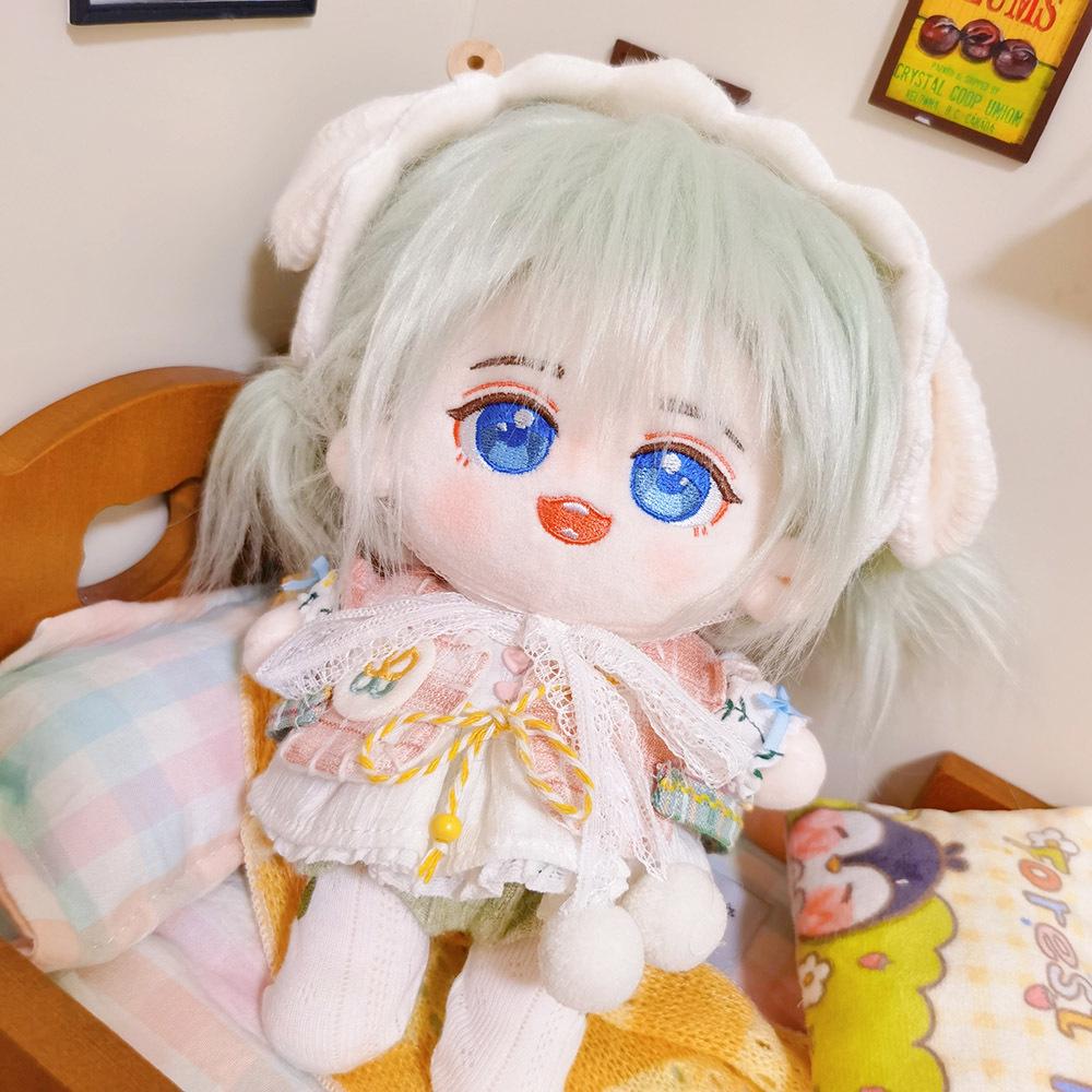 20cm Frizzy Cotton Plush Doll with Changeable Clothes - Cute Girl Gift