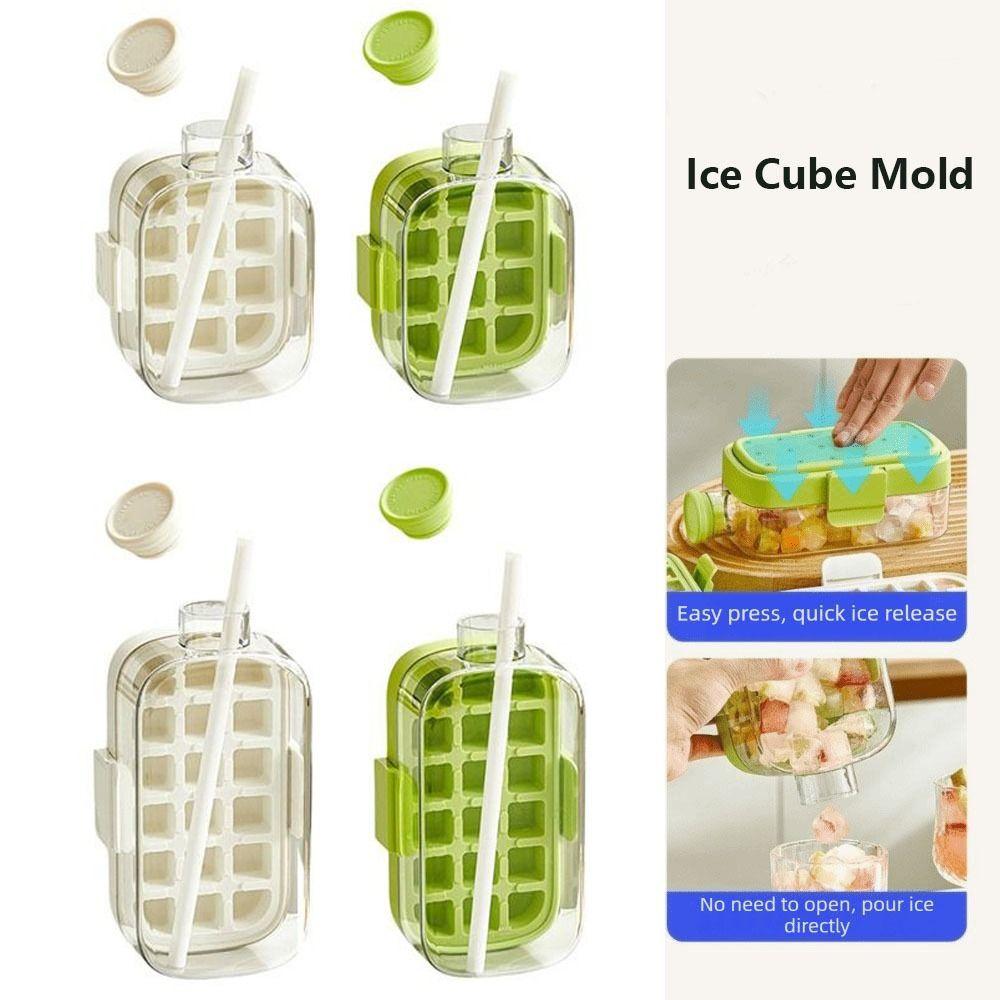 Press Type Cooling Cup Water Bottle Easy Release Ice Make Bottle Ice Cube Mold  Summer
