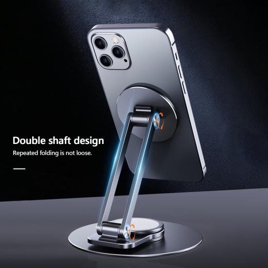 Foldable Phone Holder High Stability 360-Degree Rotating Angle Adjustable Universal Magnetic Desktop