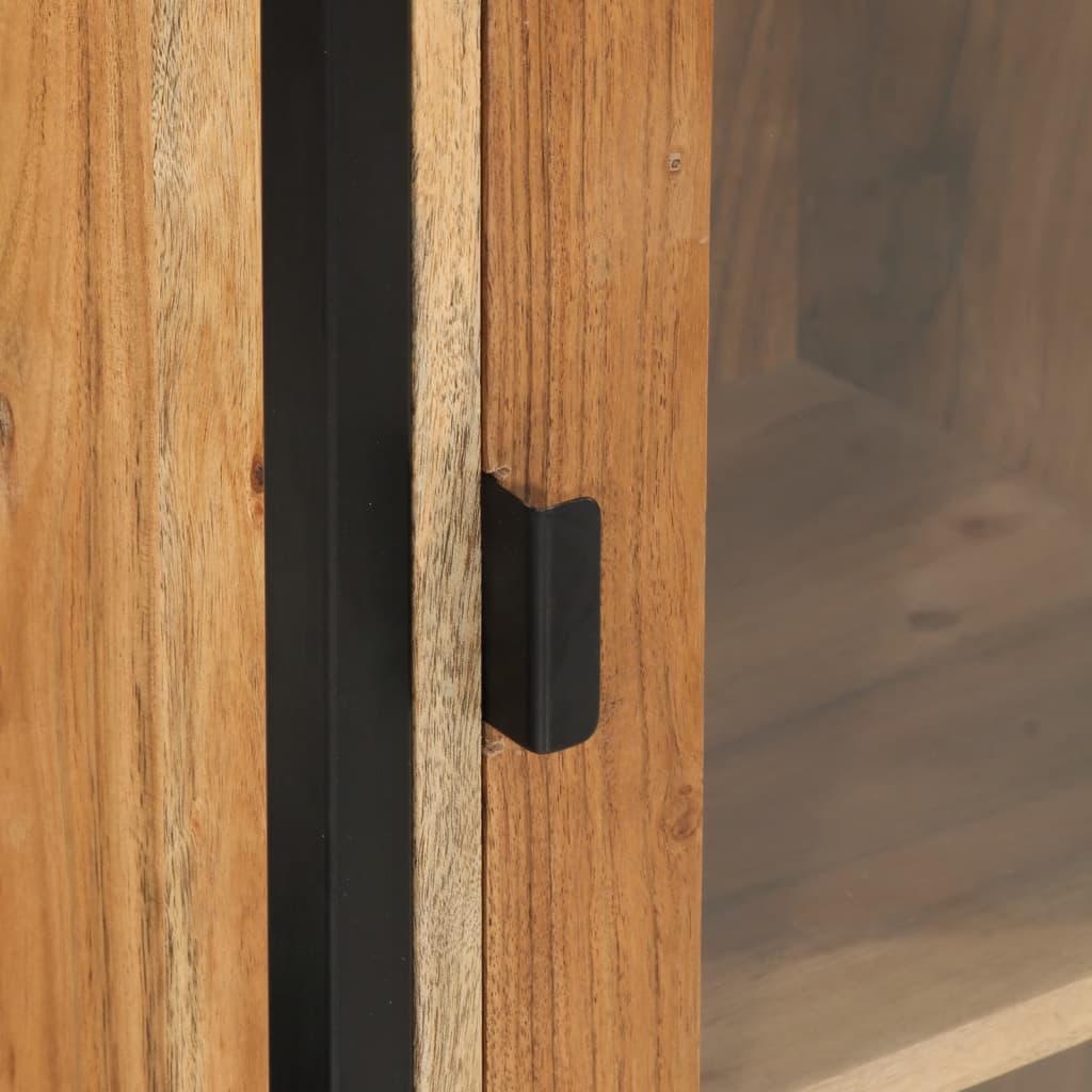 Bathroom Wall Cabinet 40 X 30 X 90 Cm Solid Acacia Wood and Iron