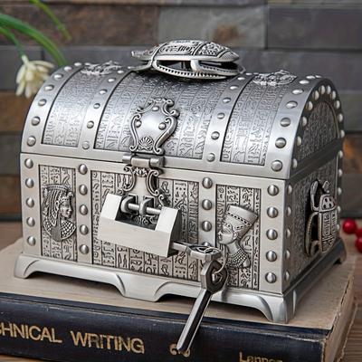 1pc metal criativo multi-camada caixa de jóias, high-end requintado grande caixa de armazenamento com bloqueio, escolha ideal para presentes