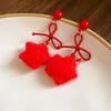 Pearl Plush Star Earrings Stars Y2K Drop Earrings Cute Winter Bow Star Earrings  Girls Gift