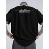 Men'S Oversized "Whatever" Pattern T-Shirt,Summer Casual Outdoor Sports , Breathable Crew Neck Loose Style, Fashion Lightweight Durable Trendy Top