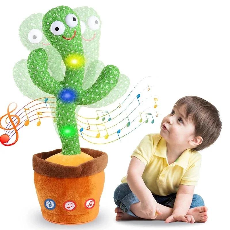 Dancing Talking Cactus Toy Kid Singing Mimicking Repeating Cactus Toy Baby Toddler Boy Girl Gift Recording Voice Interactive Fun