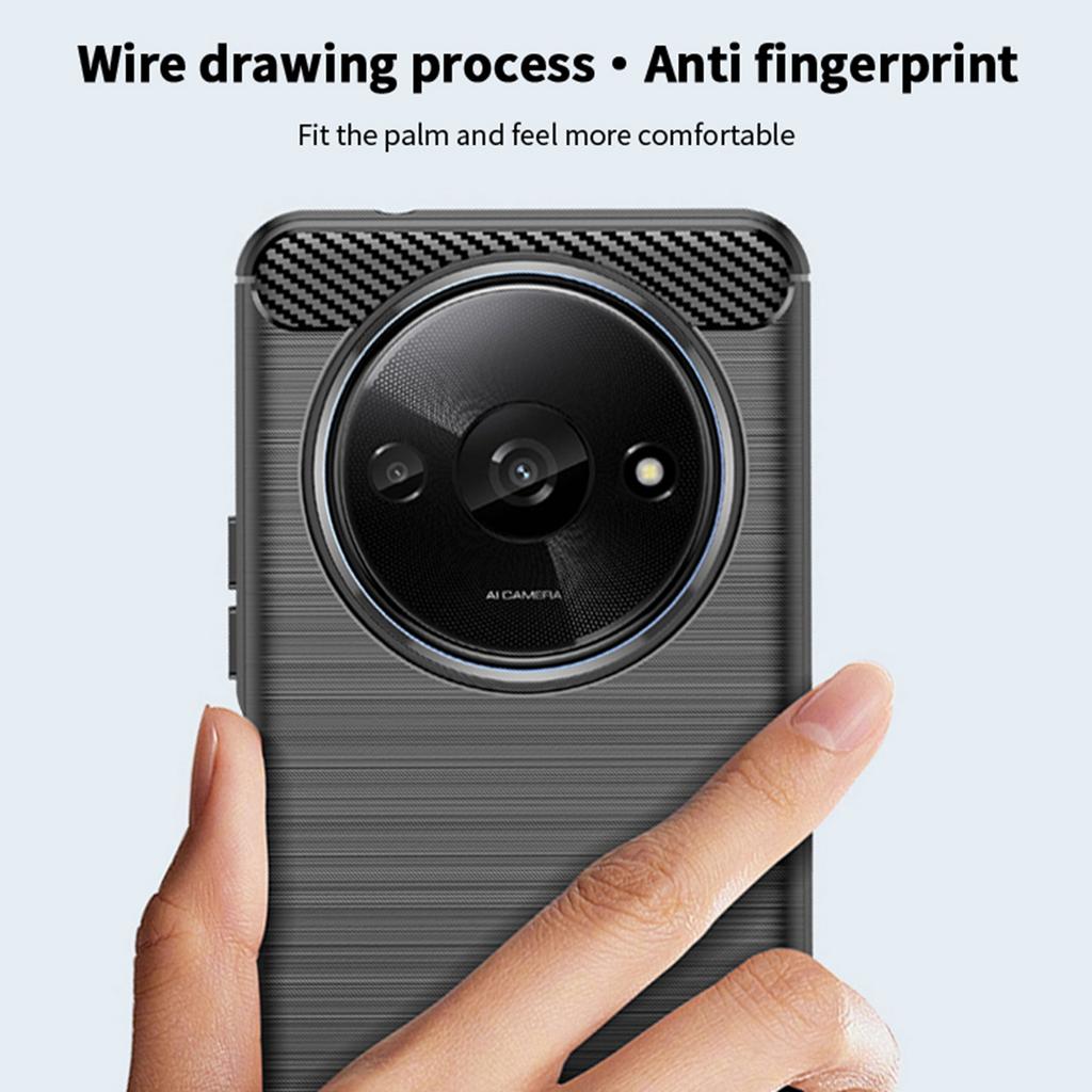 MOFI JK TPU Series-1 For Xiaomi Redmi A3/Poco C61 4G Protective Case TPU Phone Cover Carbon Fiber Texture
