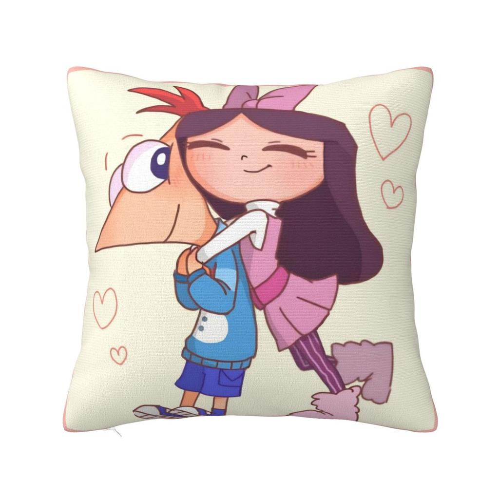 P-Phineas And F-Ferbs Pillow Case Morden Pillow Cover Polyester Design Cushion Cover Pillowcases For Chair Sofa Home Decoration