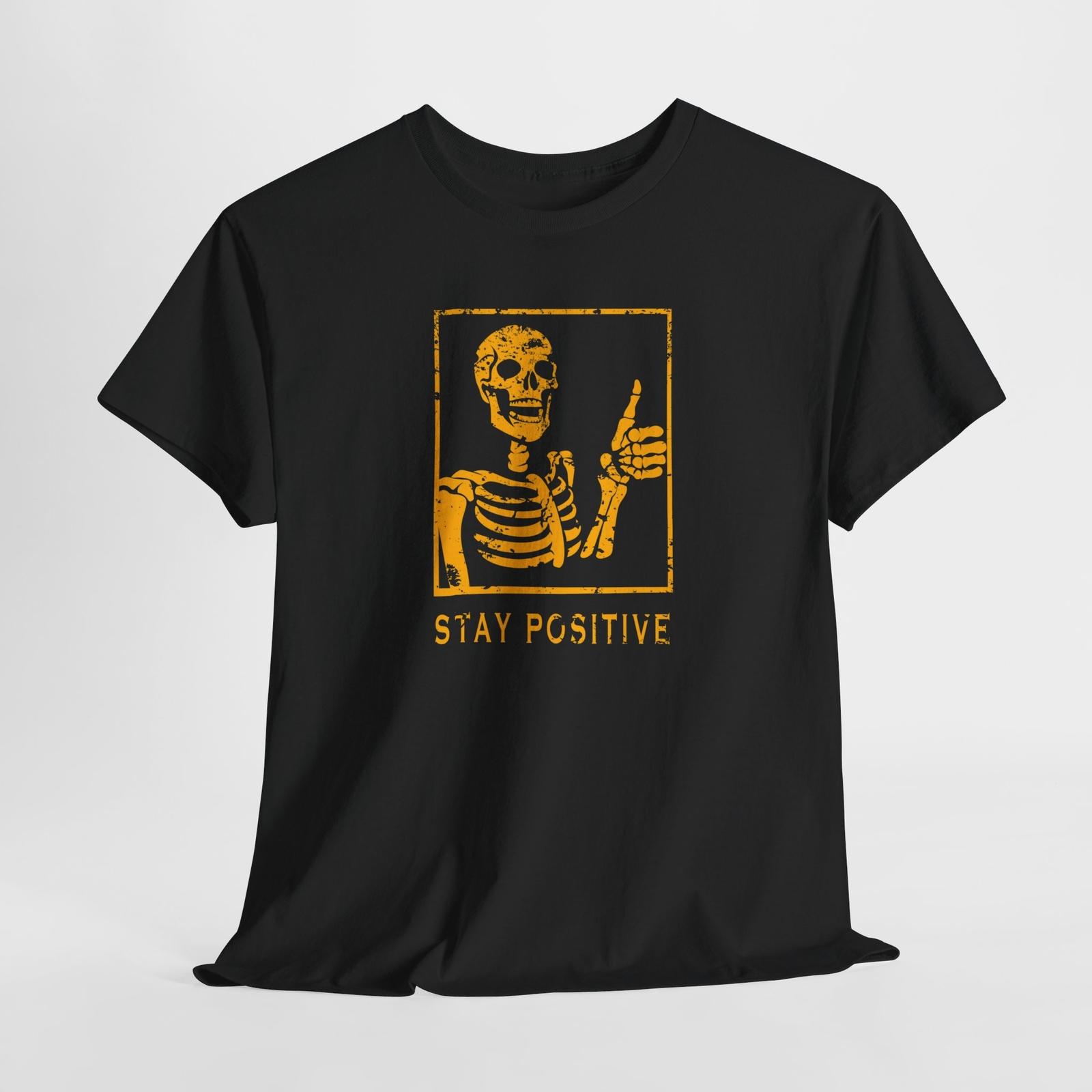 Stall Stay positive skull skeleton thumbs up funny Unisex Heavy Cotton Tee S разноцветный