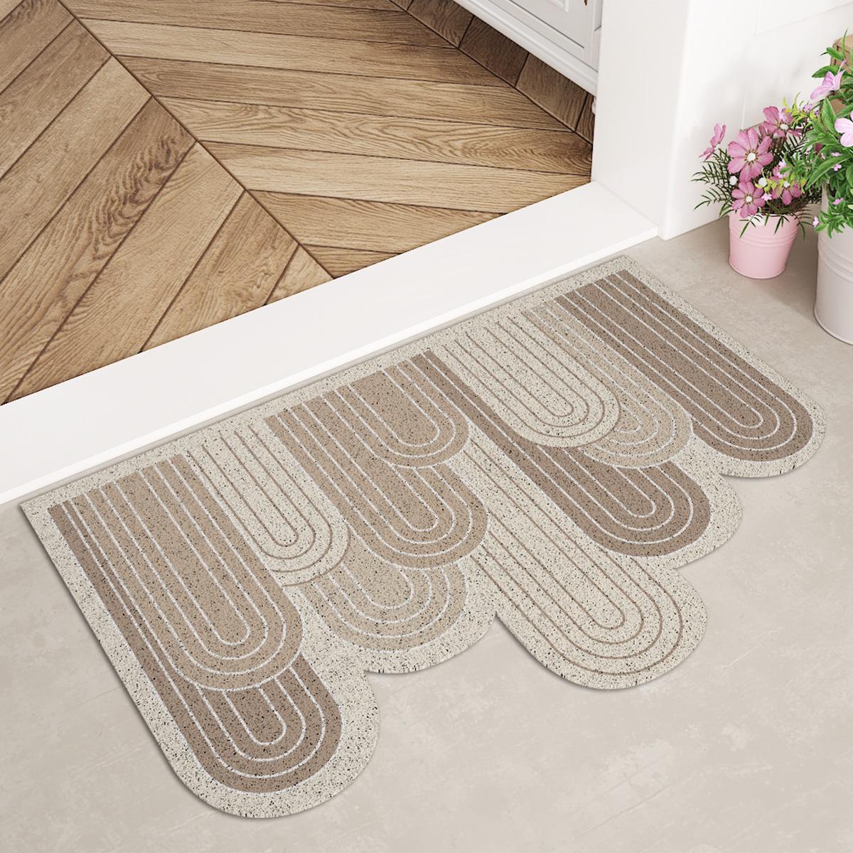 

Pastoral Style Coil Door Mat PVC Scraping Sand Dust Removal Doormat Non-slip Wear-resistant Outdoor Floor Mats 45x75cm