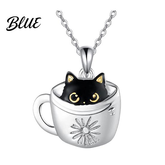 Animal Theme Jewelry Women Necklace Hook Earrings Black Cat In