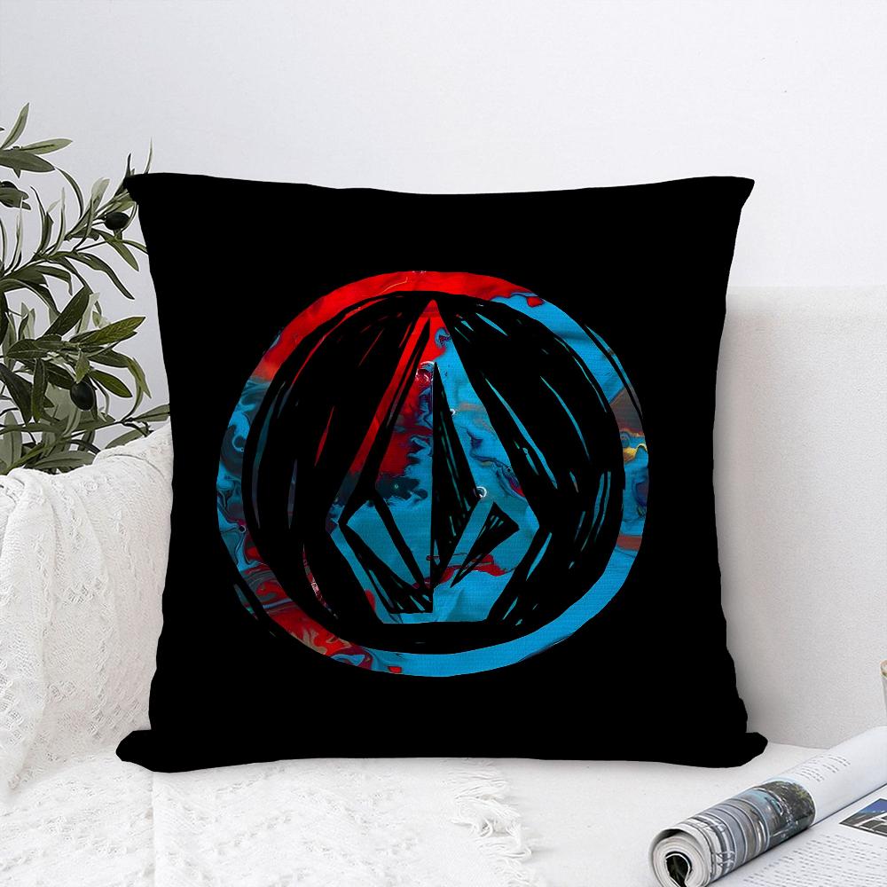 Kissenbezug V-VolcomS Logo Plüschstoff Weicher Kissenbezug Doppelseitiger Druck Sofakissenbezug Dekokissenbezug