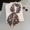 Thin and Narrow Long Silk Scarf Imitation Silk Versatile Decorative Scarf Fashionable Pointed Corner Headband Strap Streamer Striped Silk Scarf