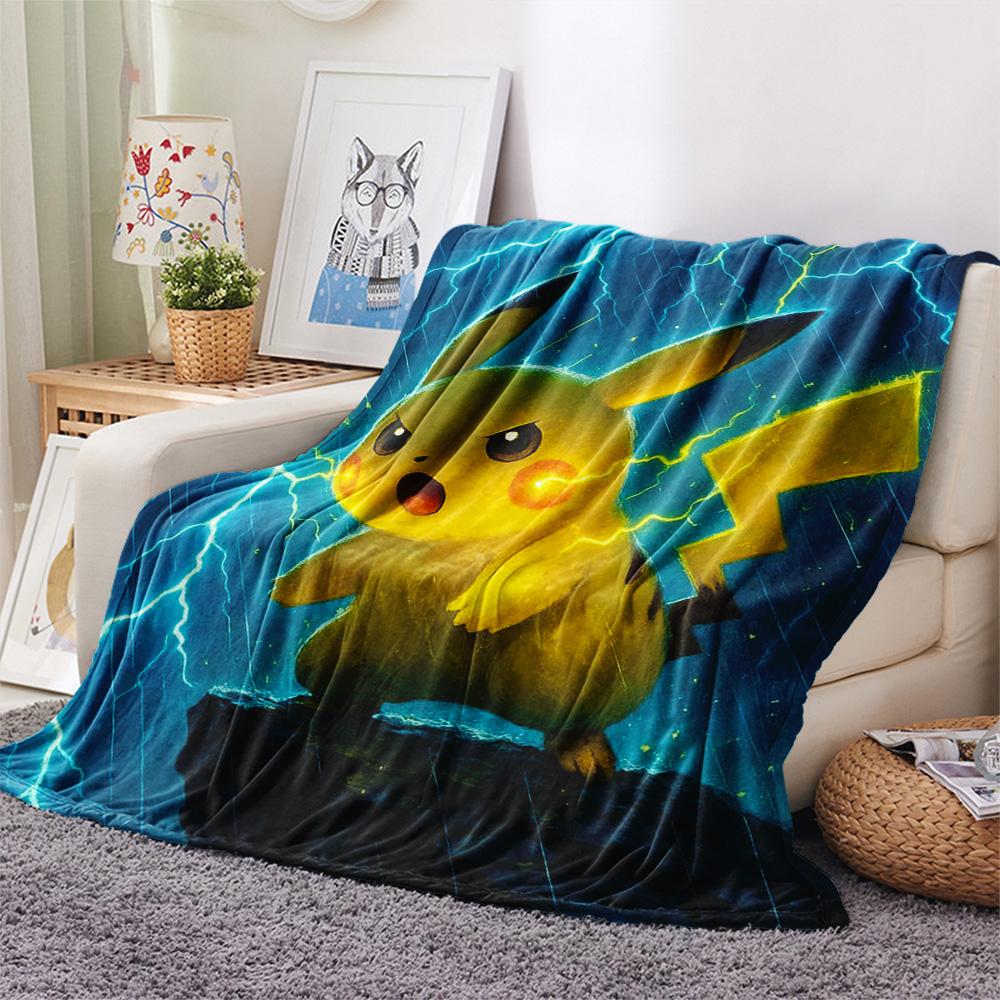 Pikachu  Print Flannel Blanket, High Quality Comfortable for All Seasons, Home Decor, Warmth and Comfort