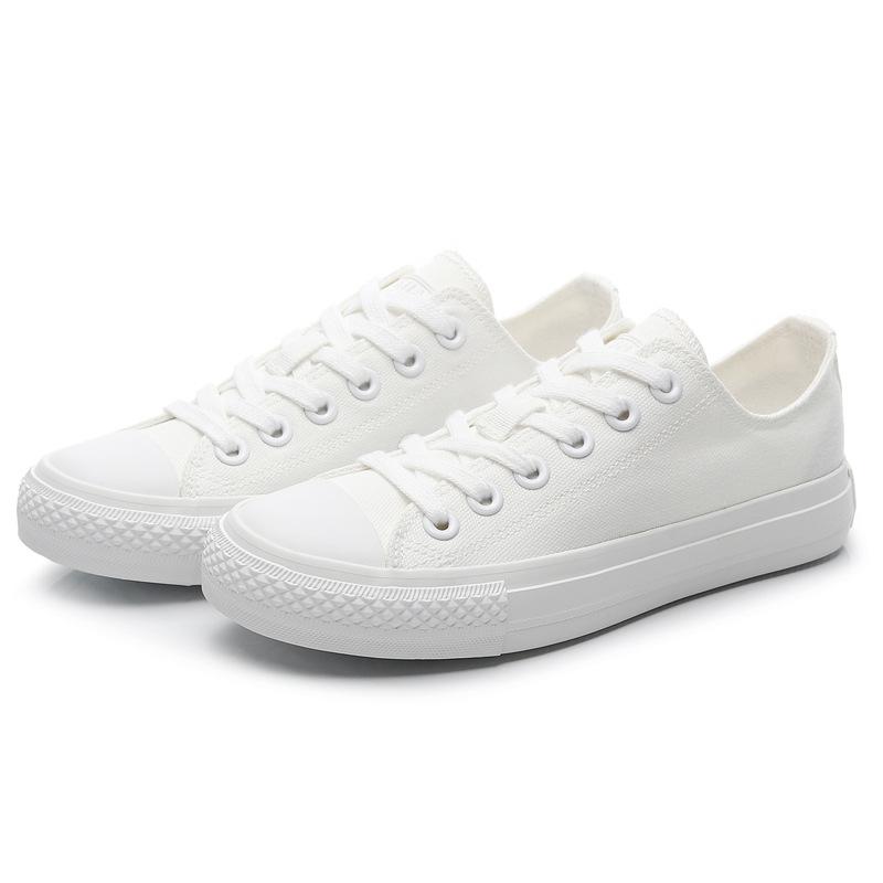 

Новые кроссовки из молочно-коричневой парусины Унисекс Повседневная обувь Корейский стиль Классическая резиновая подошва Вулканизированные слипоны Пара Удобная обувь 35 белый