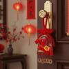 Exquisite Broom Dustpan Pendant Chinese Knot Copper Coin Mini Broom Hanging Ornaments Red Portable Door Handle Pendants