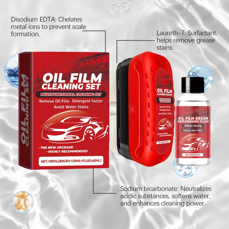 Car Glass Oil Film Cleaner Powerful Windshield Cleaner & Oil Film Remover Car Glass Cleaning Tool Car Oil Film Cleaning Brush