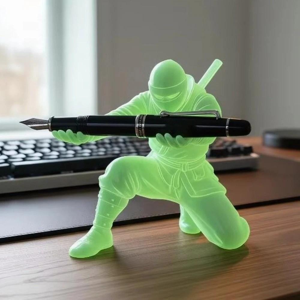 Ninja Character Luminous Ninja Pen Holder Multi-Functional Desk Ninja Ornament Pencil Rack Gift