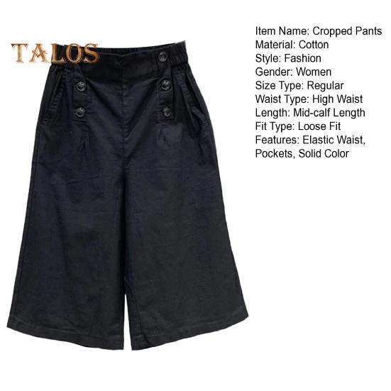 Pantaloni scurți de damă, cu talie înaltă elastică, pantaloni subțiri de vară, casual, cu buzunare, culoare uni, croială largă, cu picior lat, pantaloni harem