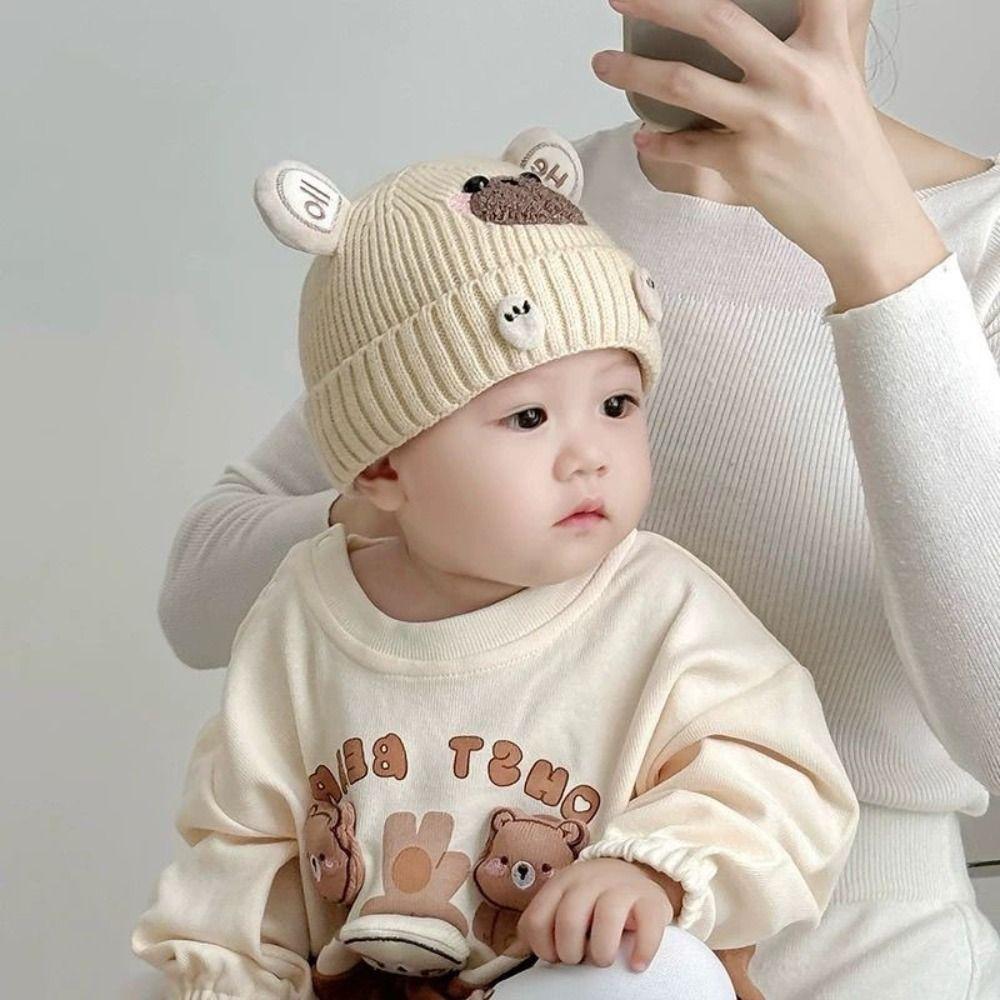 Soft Knit Baby Hat Plush Knitted Hat Cute Pullover Hat Cold Weather